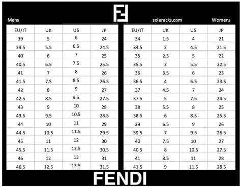 fendi shoe size chart.